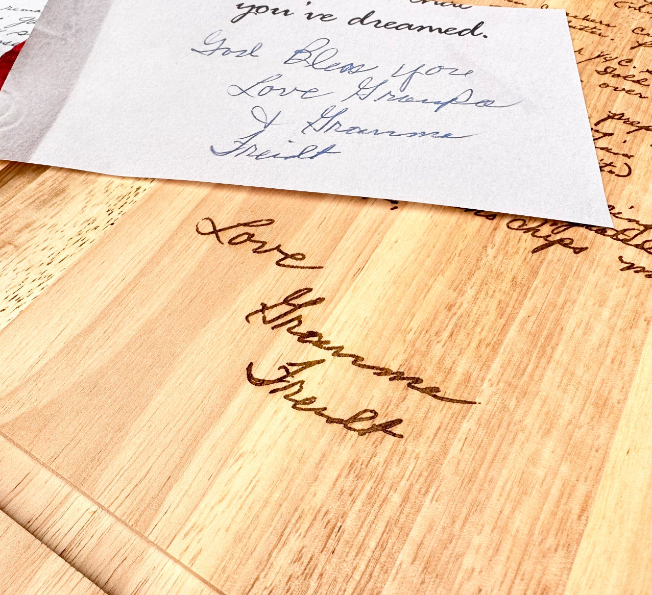 Personal Photo and Recipe Engraved Cutting Board