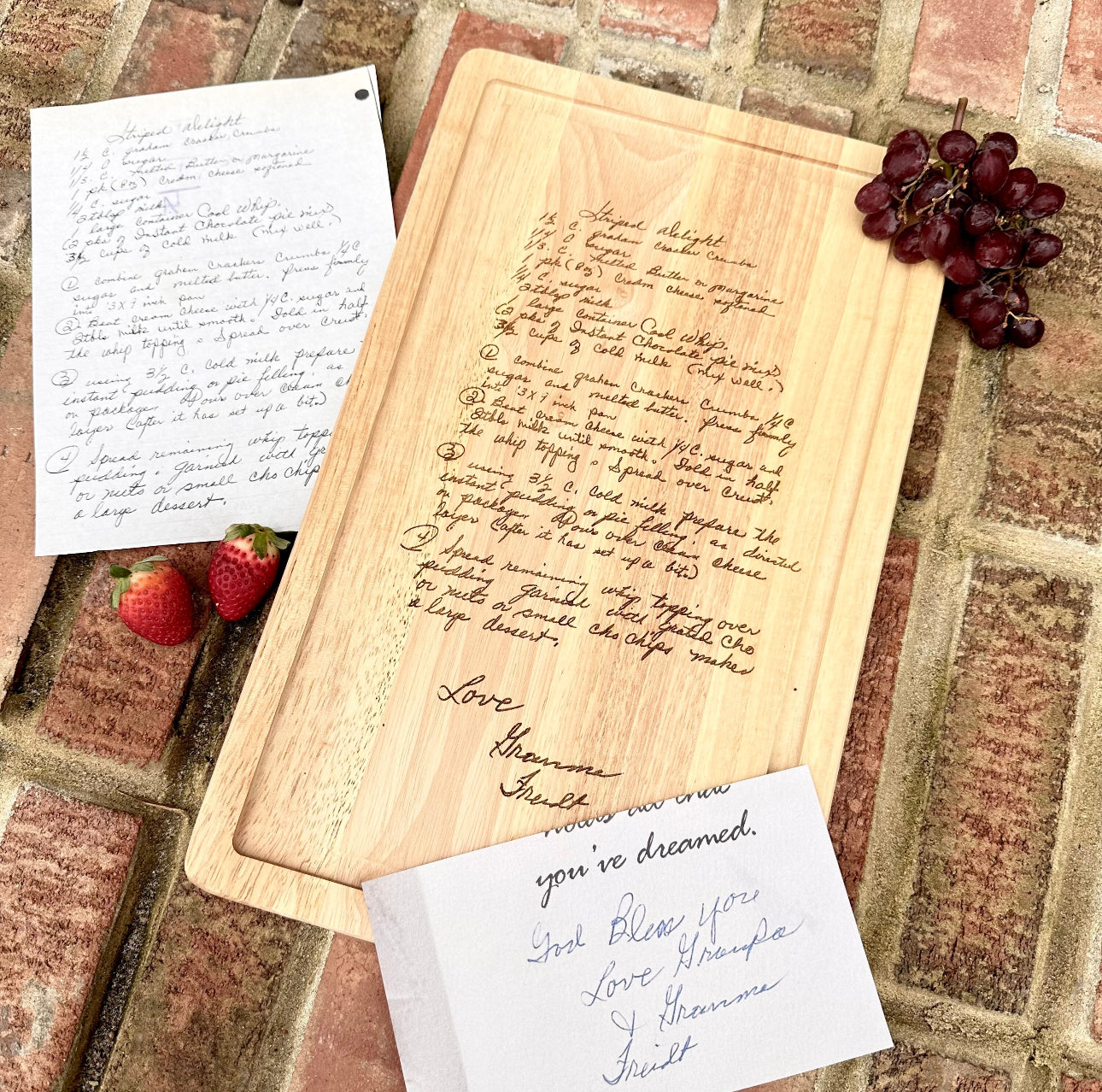 Personal Photo and Recipe Engraved Cutting Board