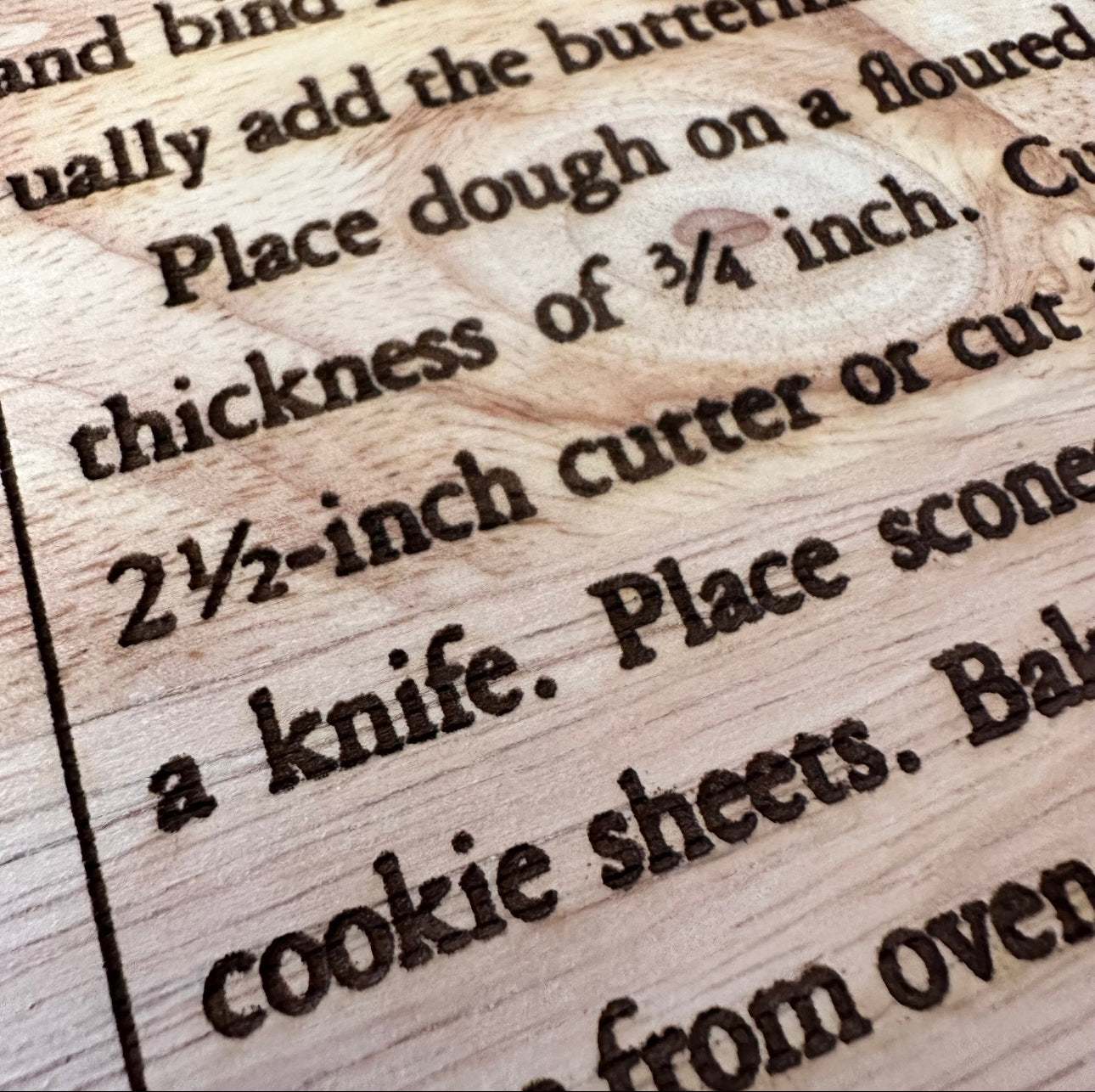 Personal Photo and Recipe Engraved Cutting Board