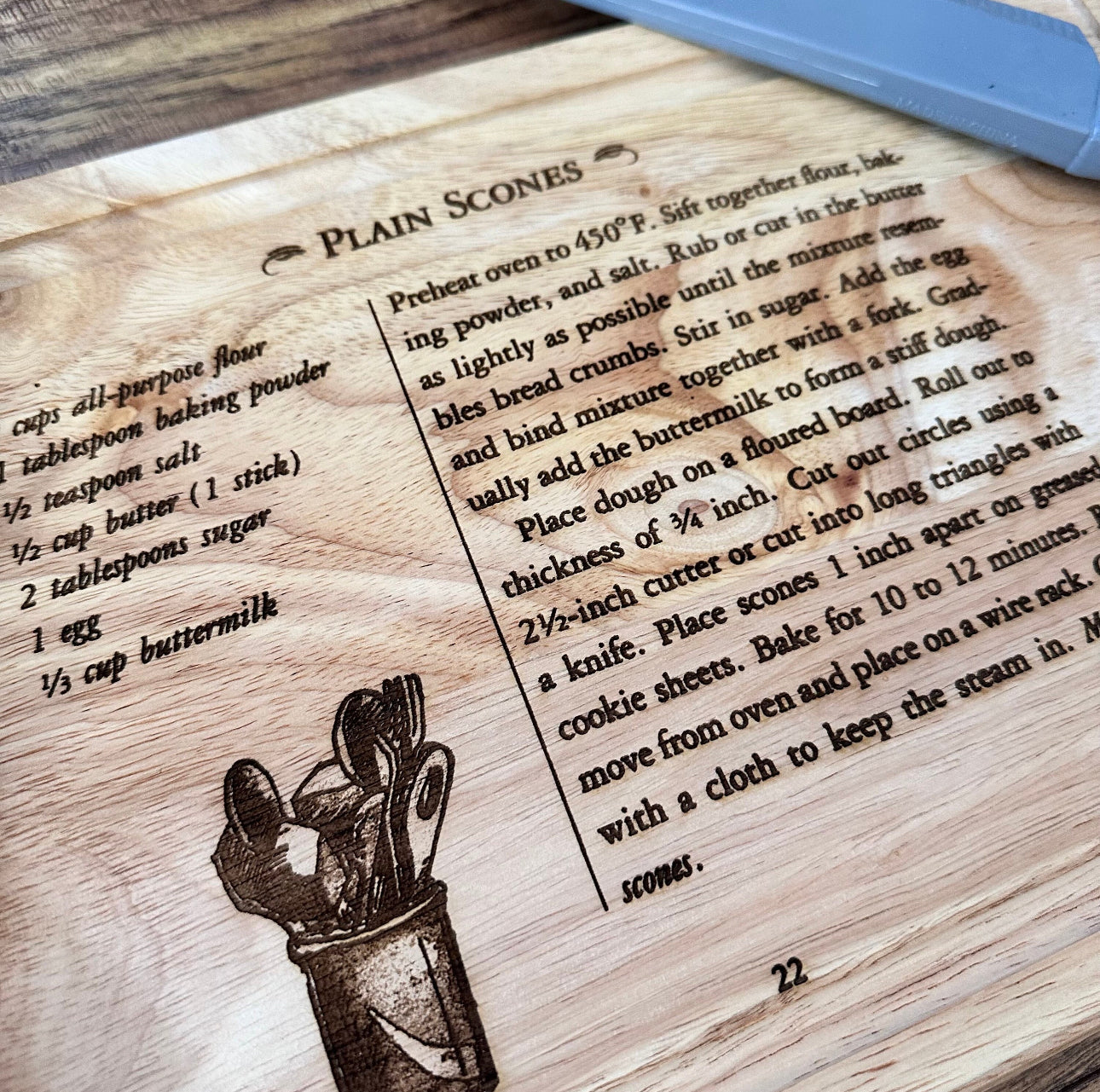 Personal Photo and Recipe Engraved Cutting Board