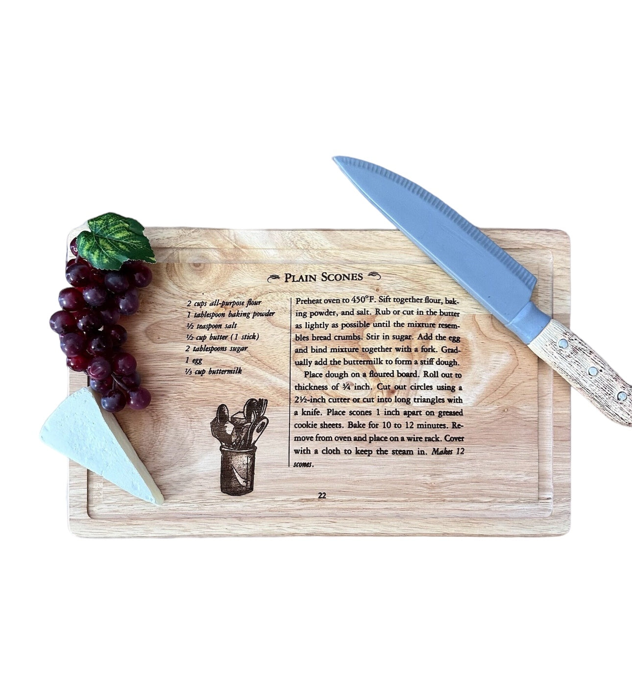 Personal Photo and Recipe Engraved Cutting Board